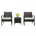 Rattan Sofa Set Brown Gradient 2pcs Arm Chairs & 1pc Coffee Table